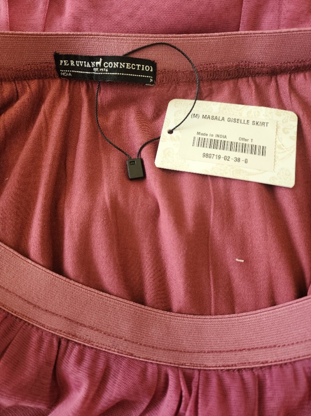 Flowy Tulle Maxi Skirt Peruvian Connection Giselle Masala Pink Size MED NWT - Picture 9 of 11